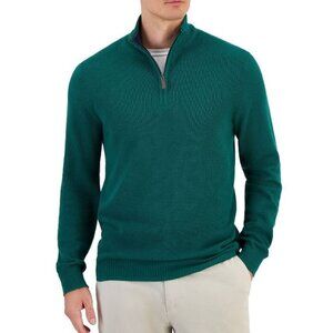 Club Room Men's Sweater Evl Texture 1/4 Zip Pine Grove Green Size XXL NEW